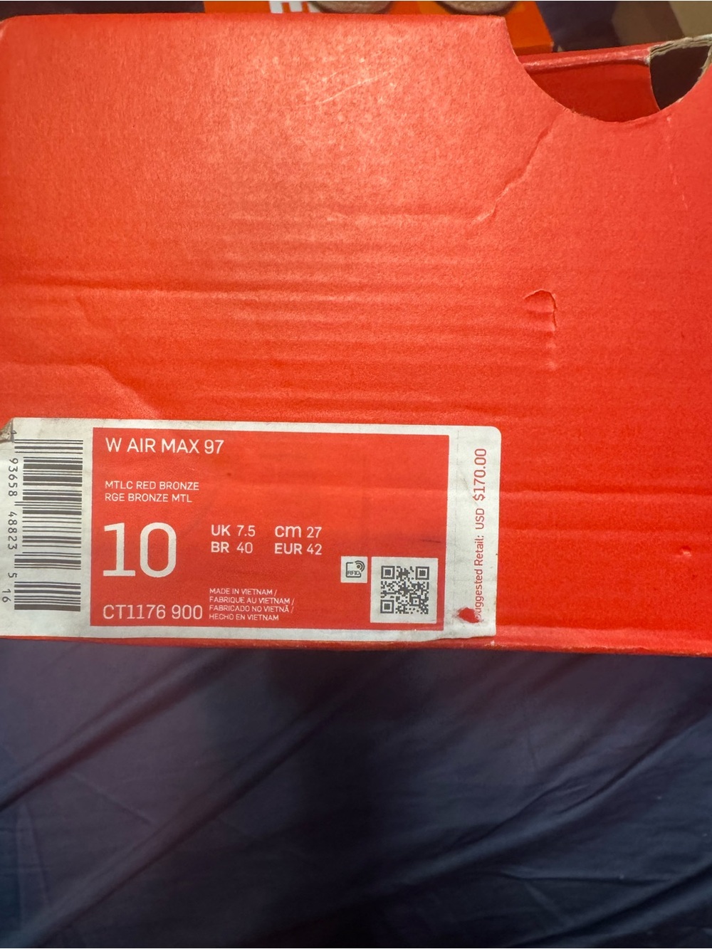 Nike W Air Max 97 - Red Bronze Box Label